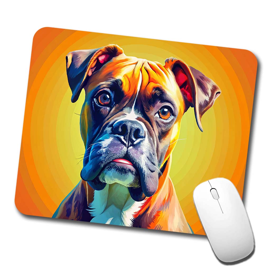 Boxer Dog Pop Art Low Profile Mouse Pad Mat