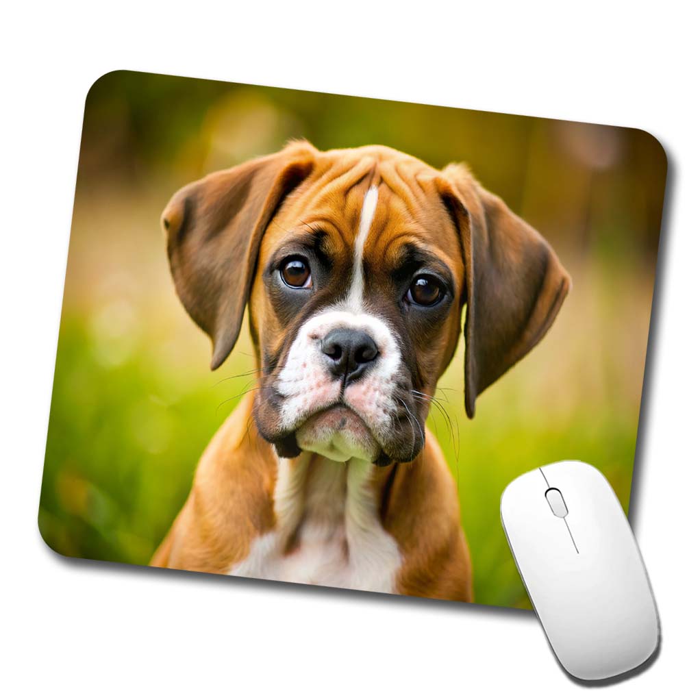 Boxer Dog Puppy Photo Low Profile Mouse Pad Mat