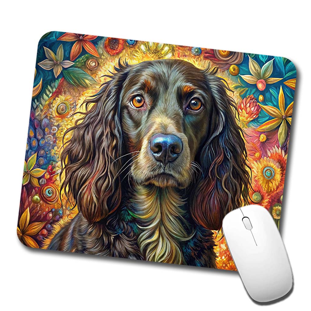 Boykin Spaniel Dog French Bohemian Art Low Profile Mouse Pad Mat