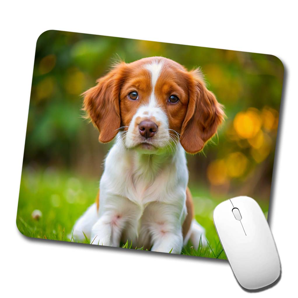 Brittany Spaniel Dog Puppy Photo Low Profile Mouse Pad Mat