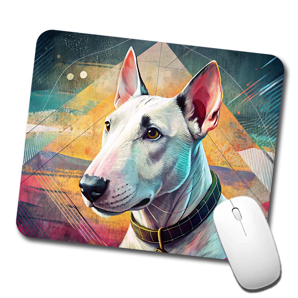Bull Terrier Dog Contemporary Art Low Profile Mouse Pad Mat