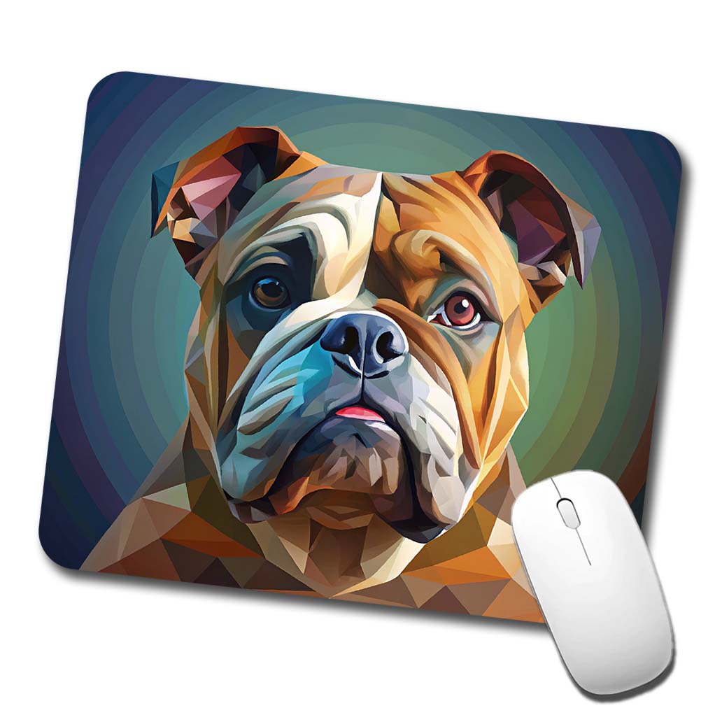 Bulldog Dog Contemporary Art Low Profile Mouse Pad Mat