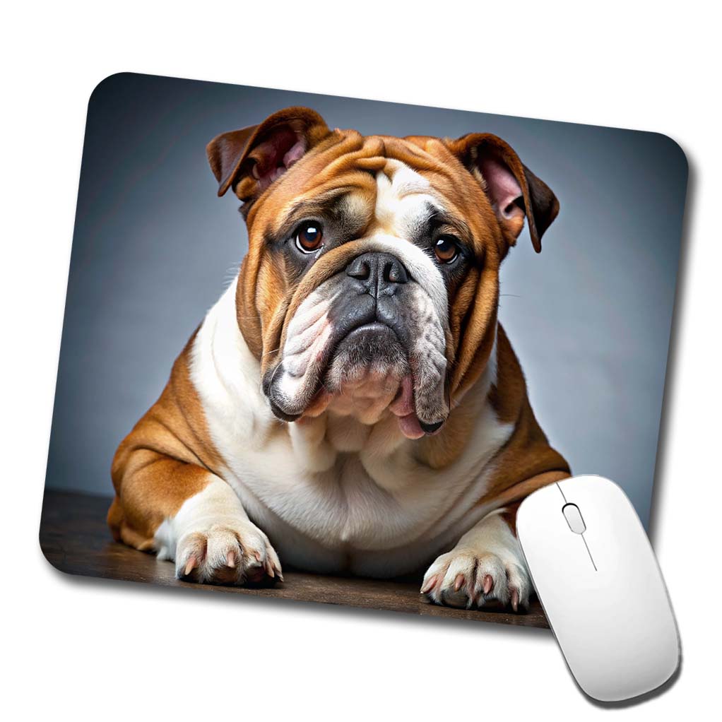 Bulldog Dog Photo Low Profile Mouse Pad Mat