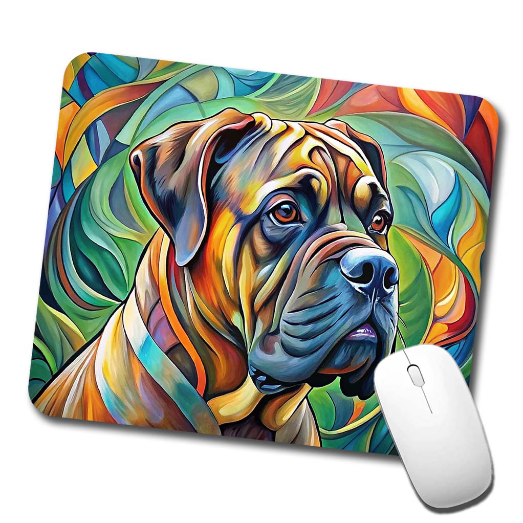 Bullmastiff Dog Abstract Art Low Profile Mouse Pad Mat