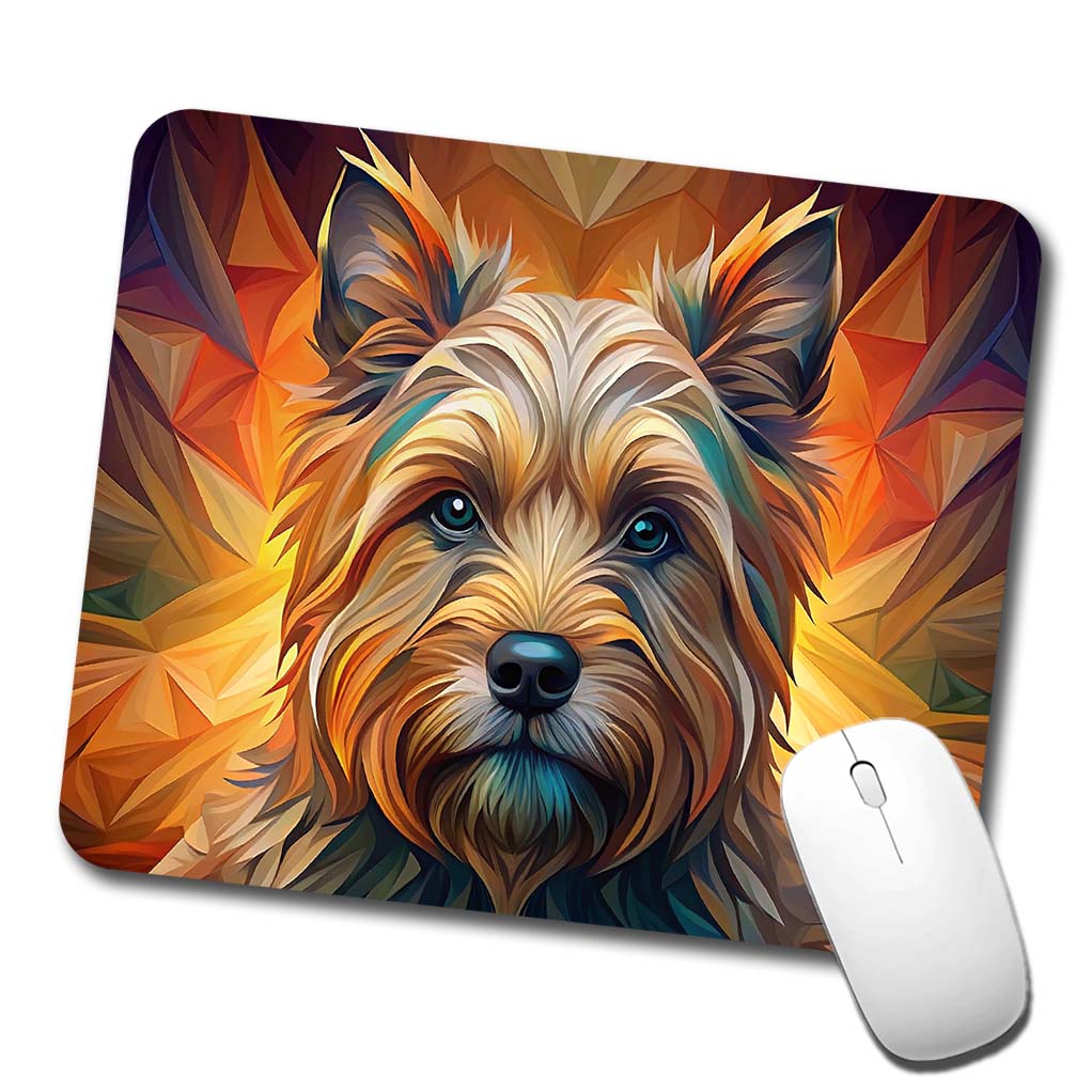 Cairn Terrier Dog Abstract Stylized Art Low Profile Mouse Pad Mat