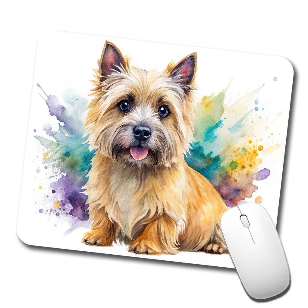 Cairn Terrier Dog Watercolor Style Low Profile Mouse Pad Mat