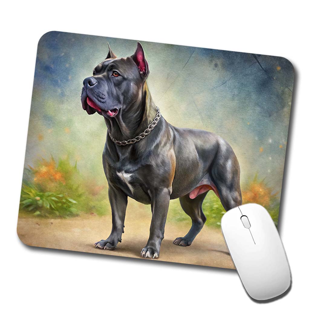 Cane Corso Dog Illustration Low Profile Mouse Pad Mat