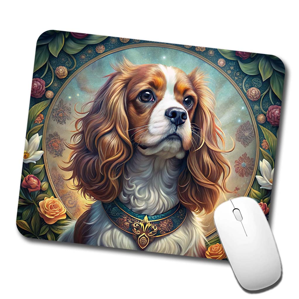 Cavalier King Charles Spaniel Dog Art Nouveau Low Profile Mouse Pad Mat