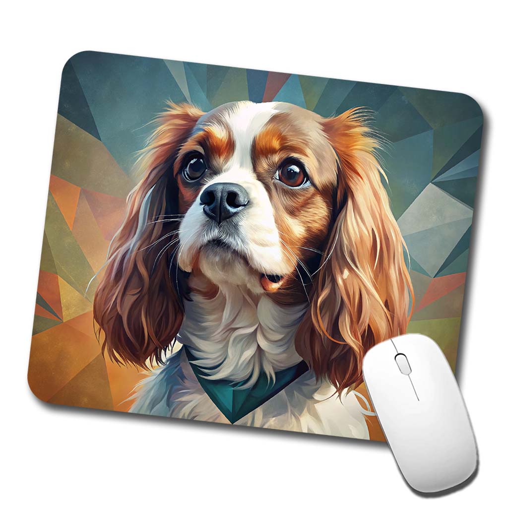 Cavalier King Charles Spaniel Dog Contemporary Art Low Profile Mouse Pad Mat