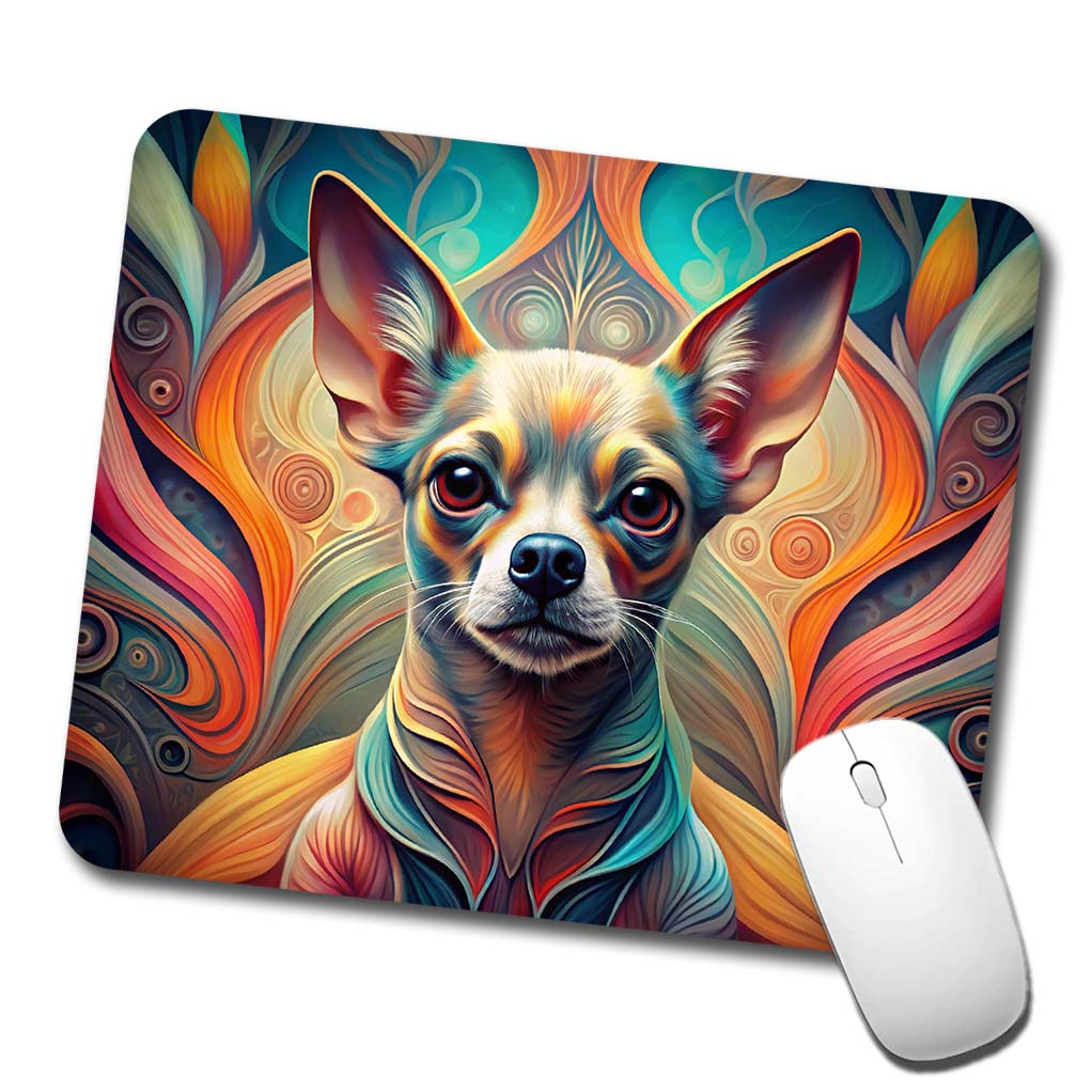 Chihuahua Dog Abstract Stylized Art Low Profile Mouse Pad Mat