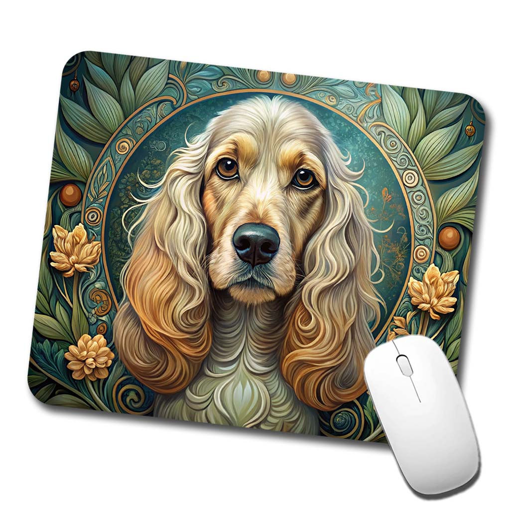 Cocker Spaniel Dog Art Nouveau Low Profile Mouse Pad Mat