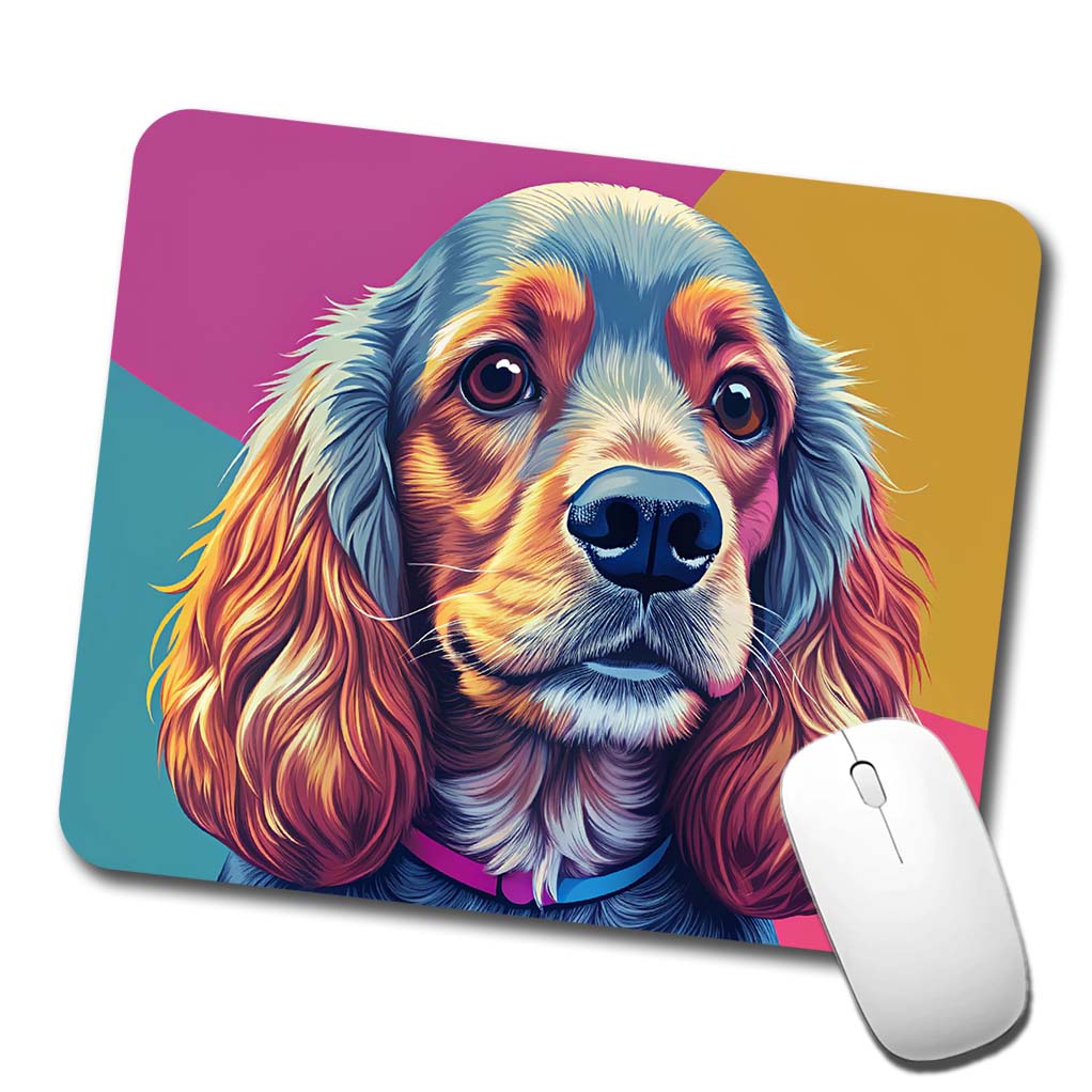Cocker Spaniel Dog Pop Art Low Profile Mouse Pad Mat