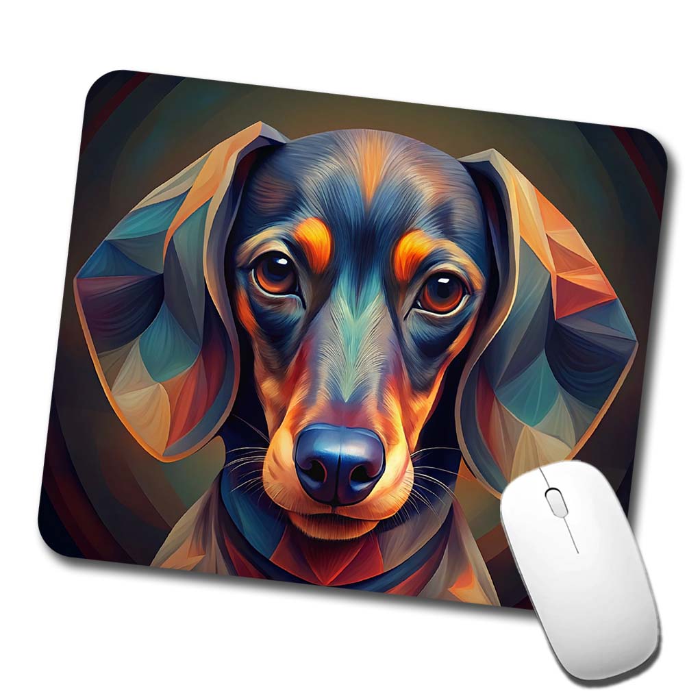 Dachshund Dog Abstract Stylized Art Low Profile Mouse Pad Mat