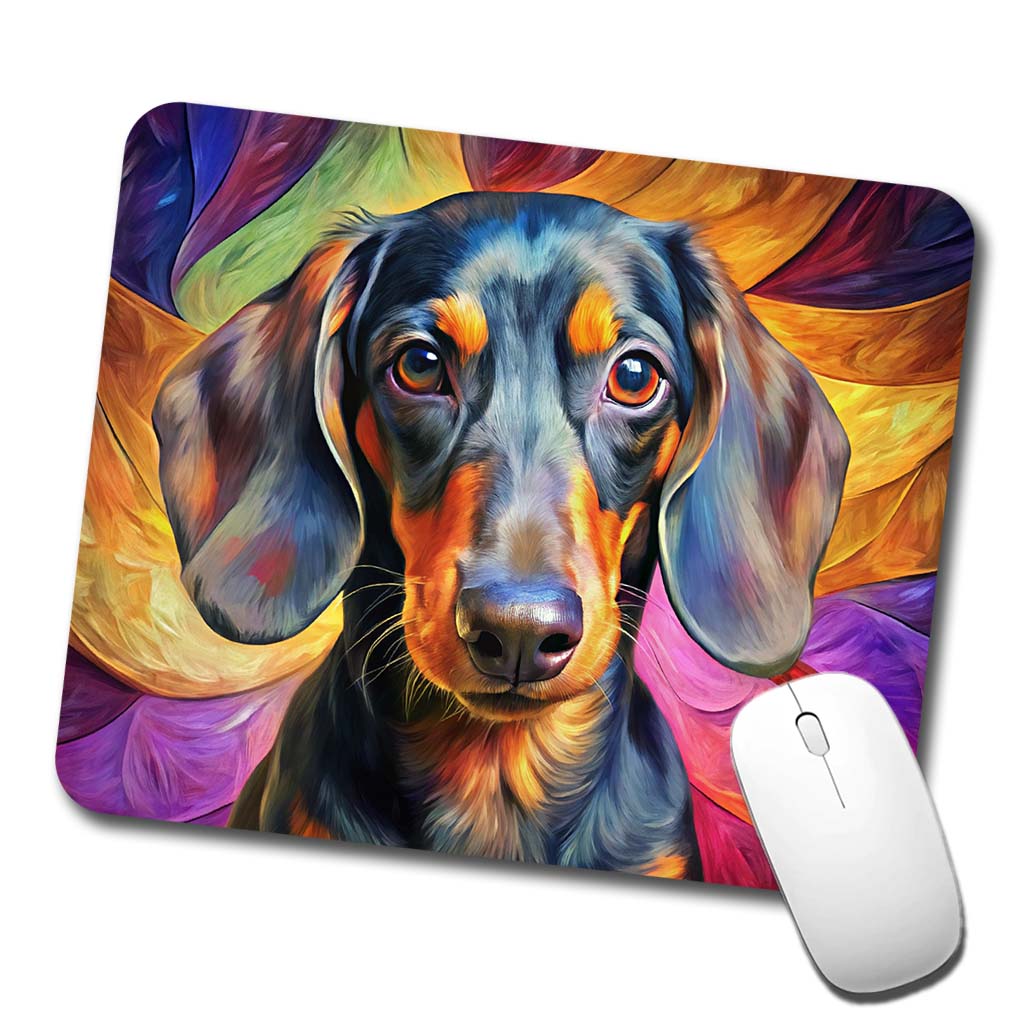 Dachshund Dog Expressionism Art Low Profile Mouse Pad Mat