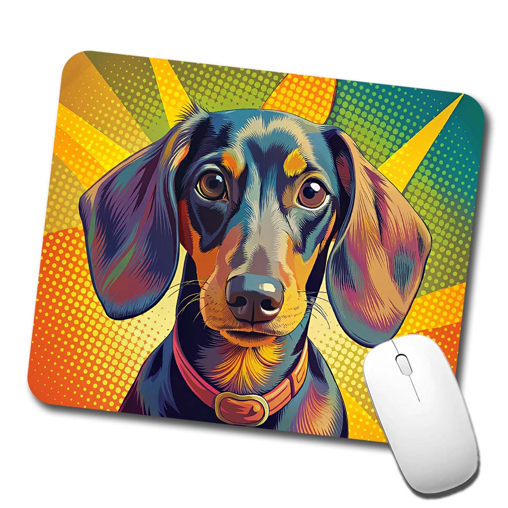 Dachshund Dog Pop Art Low Profile Mouse Pad Mat