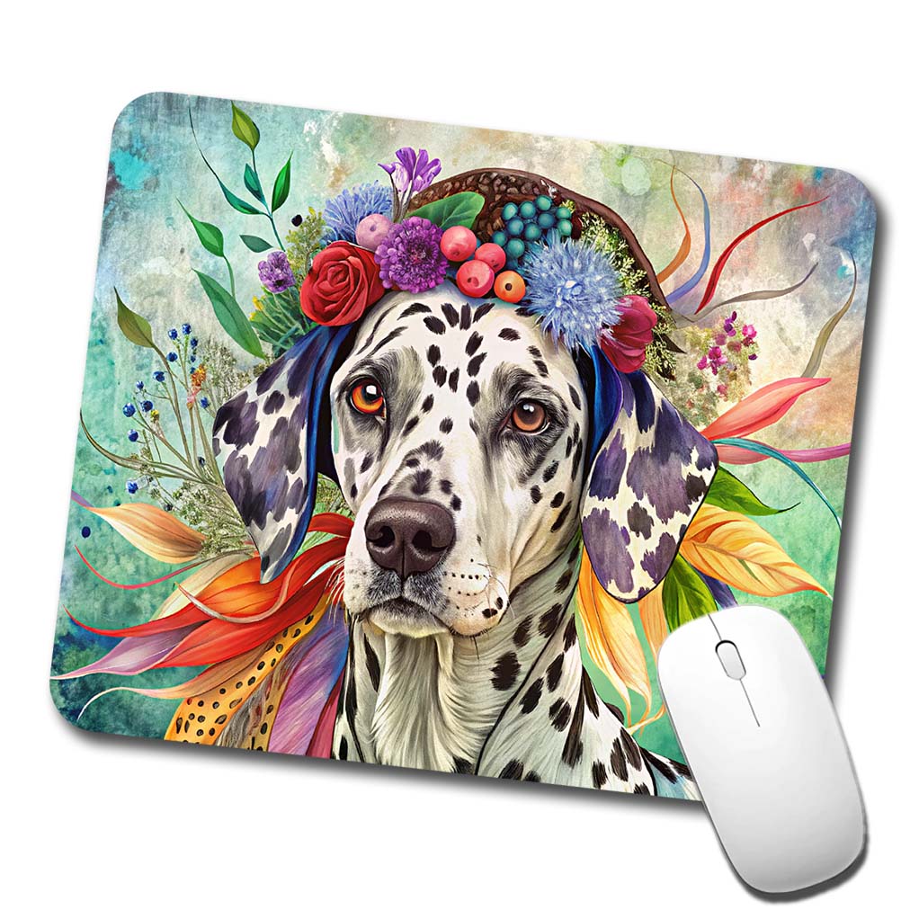 Dalmatian Dog French Bohemian Art Low Profile Mouse Pad Mat