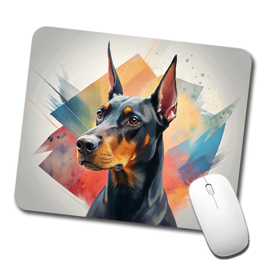 Doberman Pinscher Dog Contemporary Art Low Profile Mouse Pad Mat