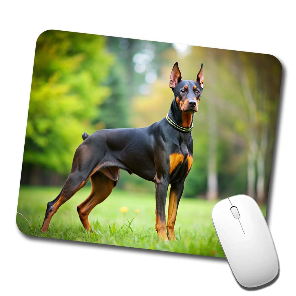 Doberman Pinscher Dog Photo Low Profile Mouse Pad Mat