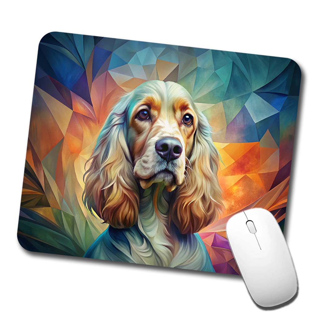 English Cocker Spaniel Dog Abstract Art Low Profile Mouse Pad Mat