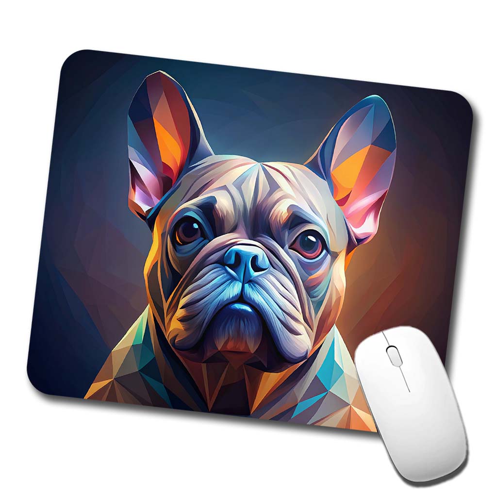 French Bulldog Frenchie Dog Abstract Stylized Art Low Profile Mouse Pad Mat