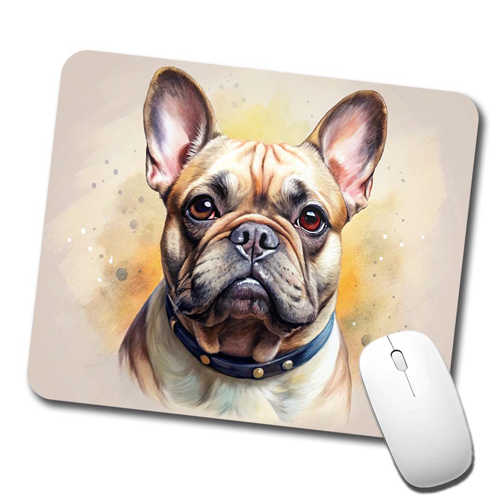 French Bulldog Frenchie Dog Illustration Low Profile Mouse Pad Mat