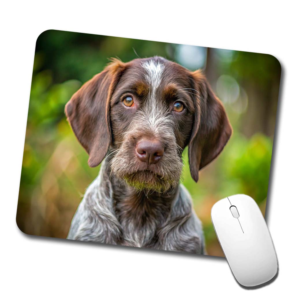German Wirehaired Pointer Dog Puppy Photo Low Profile Mouse Pad Mat