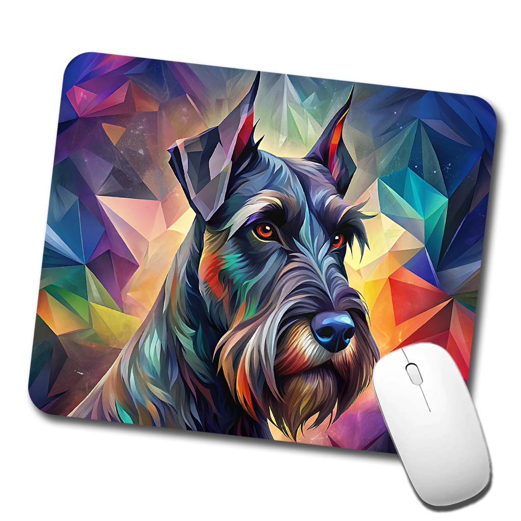Giant Schnauzer Dog Abstract Stylized Art Low Profile Mouse Pad Mat