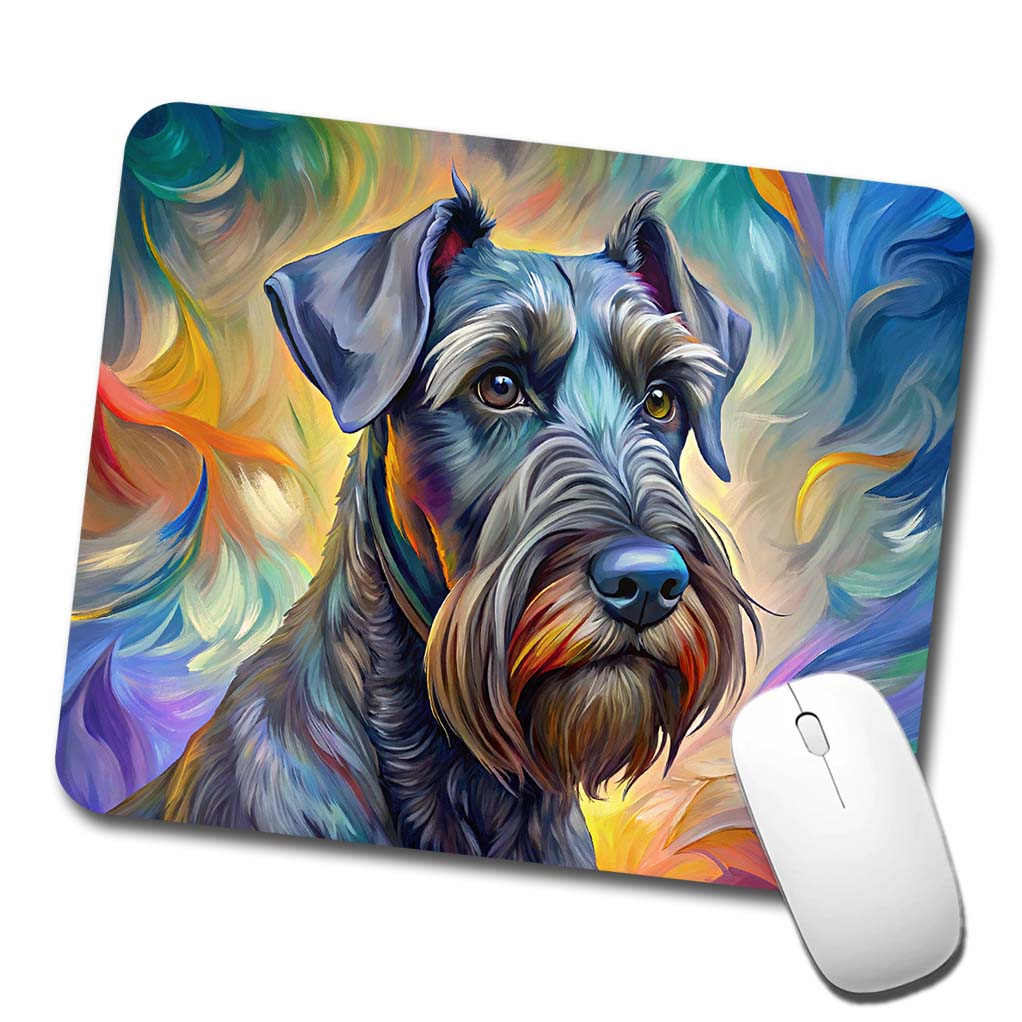 Giant Schnauzer Dog Expressionism Art Low Profile Mouse Pad Mat