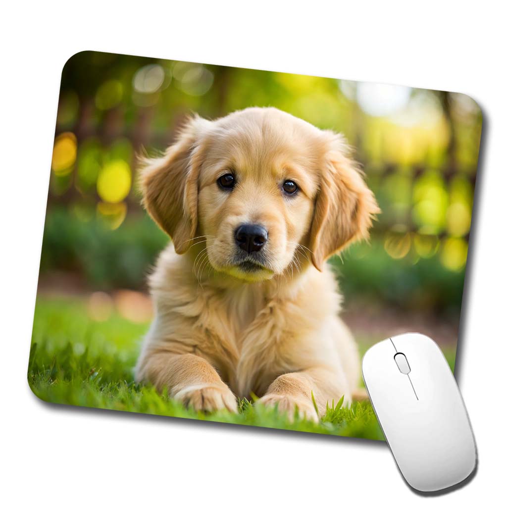 Golden Retriever Dog Puppy Photo Low Profile Mouse Pad Mat