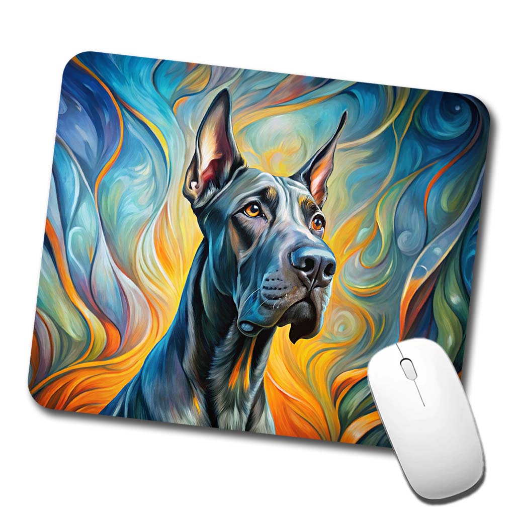 Great Dane Dog Abstract Art Low Profile Mouse Pad Mat