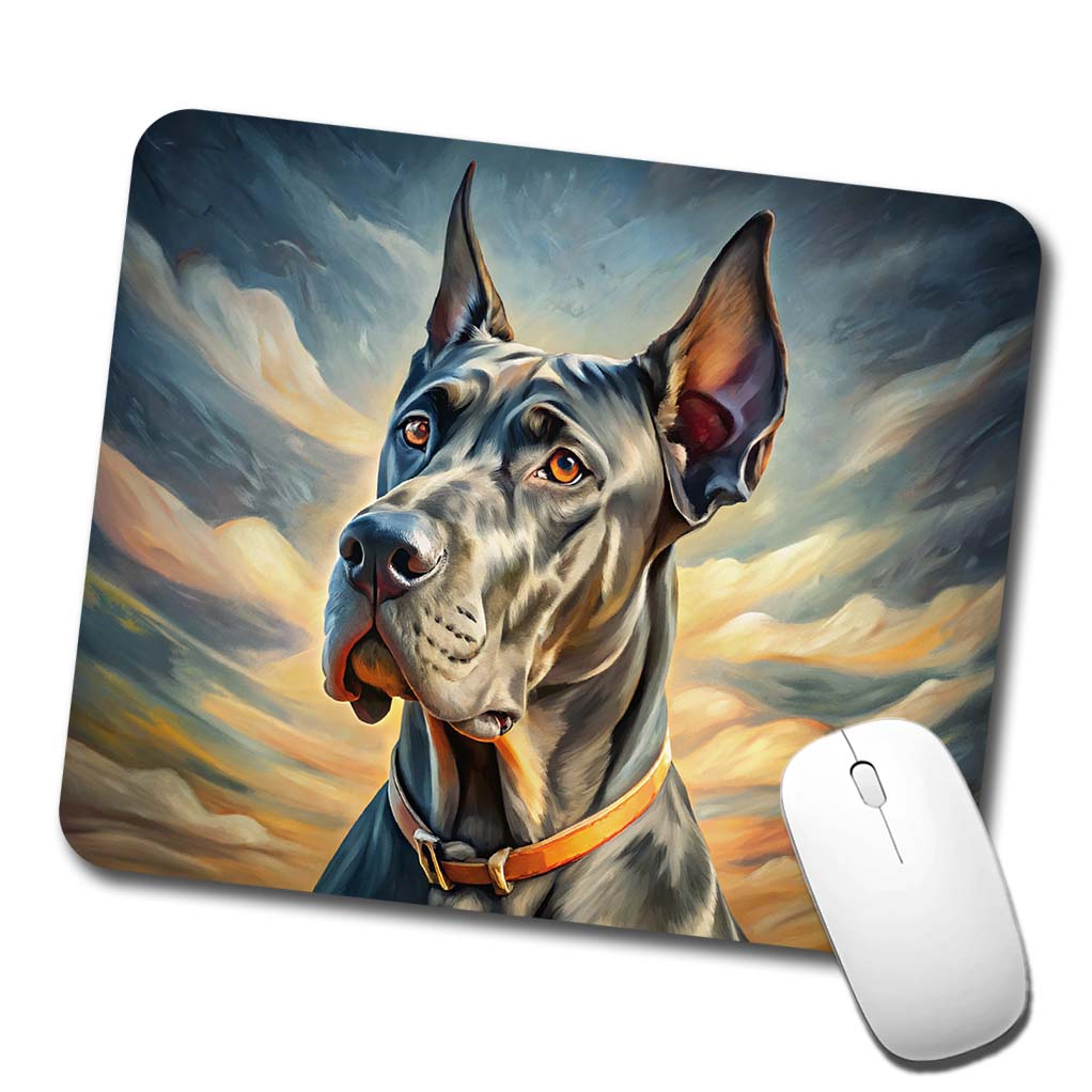 Great Dane Dog Expressionism Art Low Profile Mouse Pad Mat
