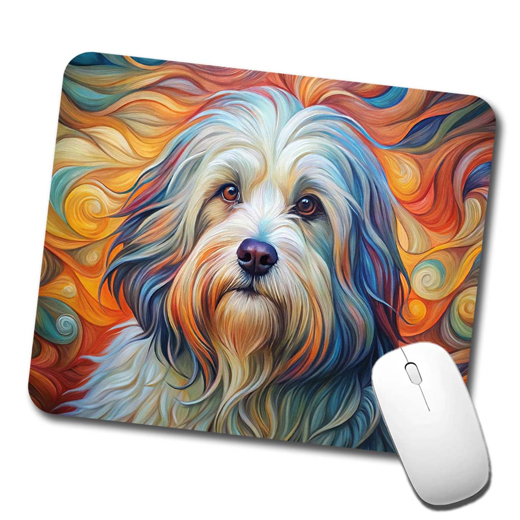 Havanese Dog Abstract Art Low Profile Mouse Pad Mat