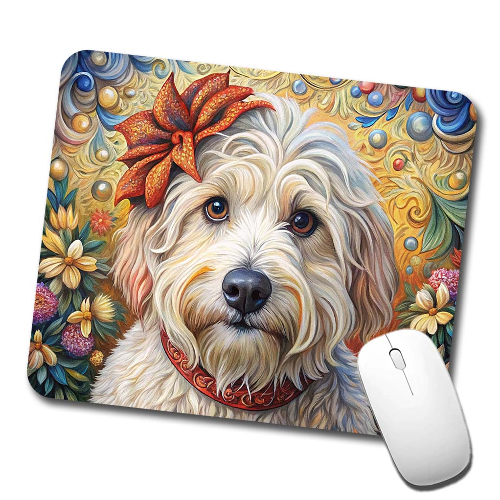 Havanese Dog French Bohemian Art Low Profile Mouse Pad Mat