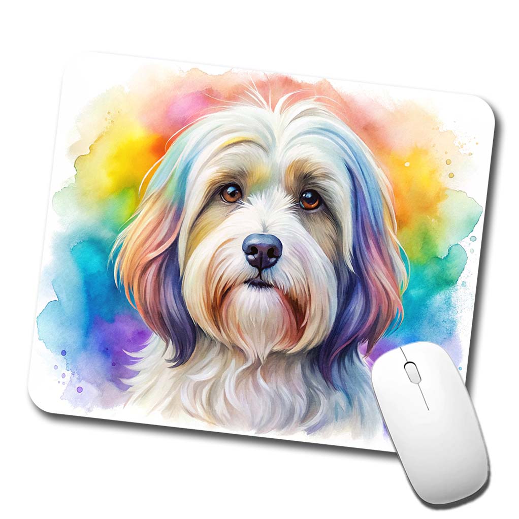 Havanese Dog Watercolor Style Low Profile Mouse Pad Mat