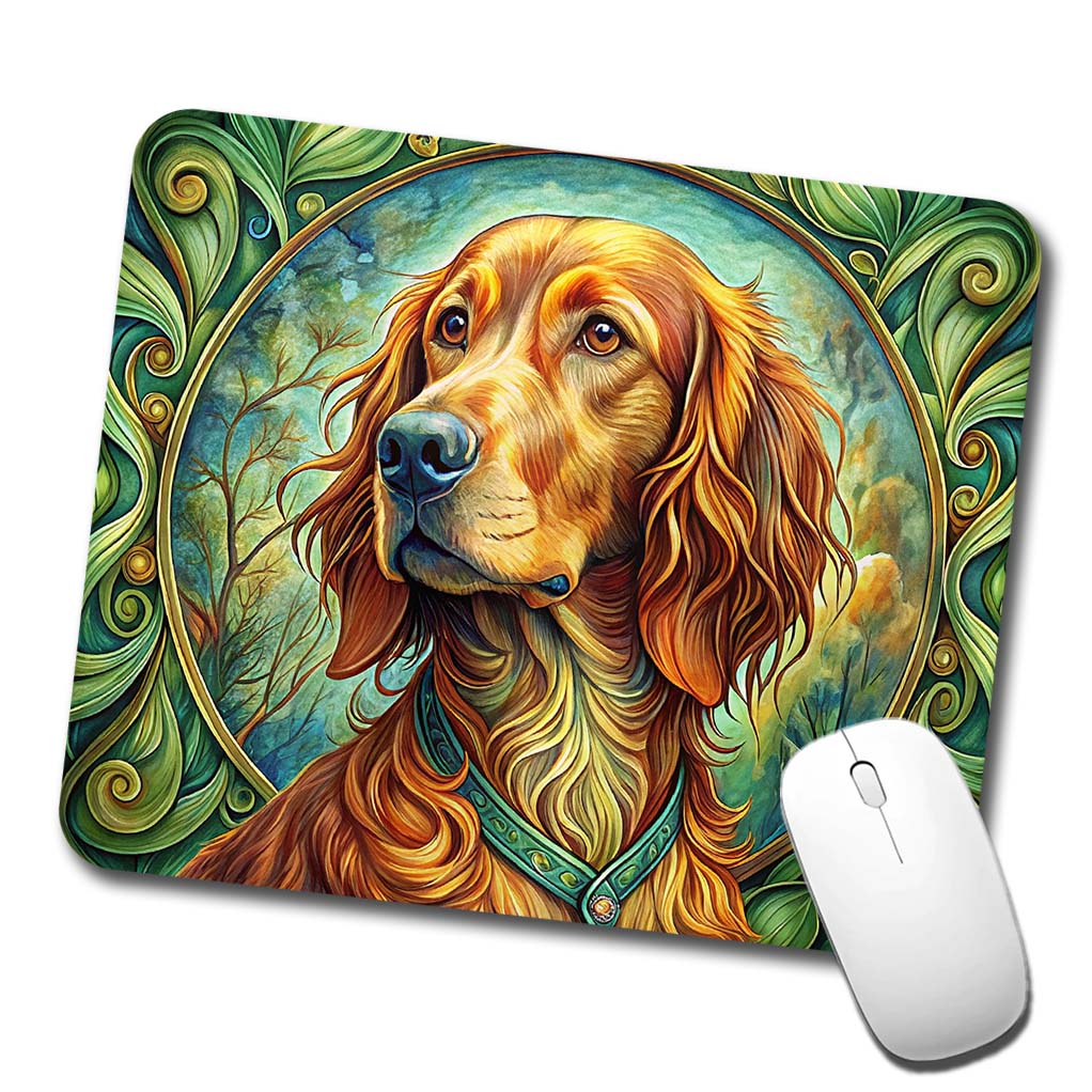 Irish Setter Dog Art Nouveau Low Profile Mouse Pad Mat
