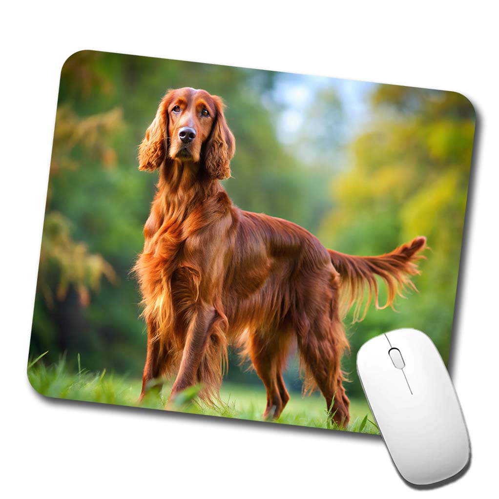 Irish Setter Dog Photo Low Profile Mouse Pad Mat