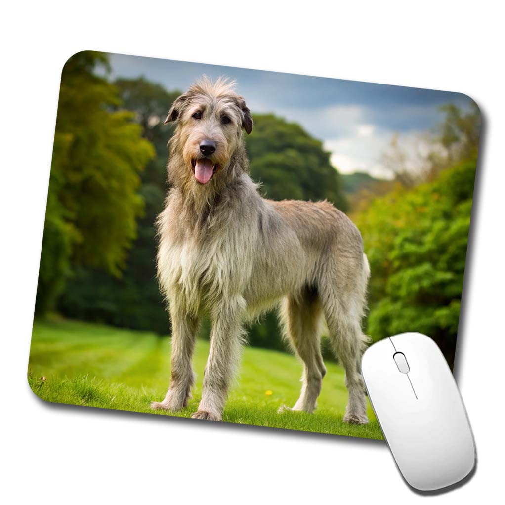 Irish Wolfhound Dog Photo Low Profile Mouse Pad Mat