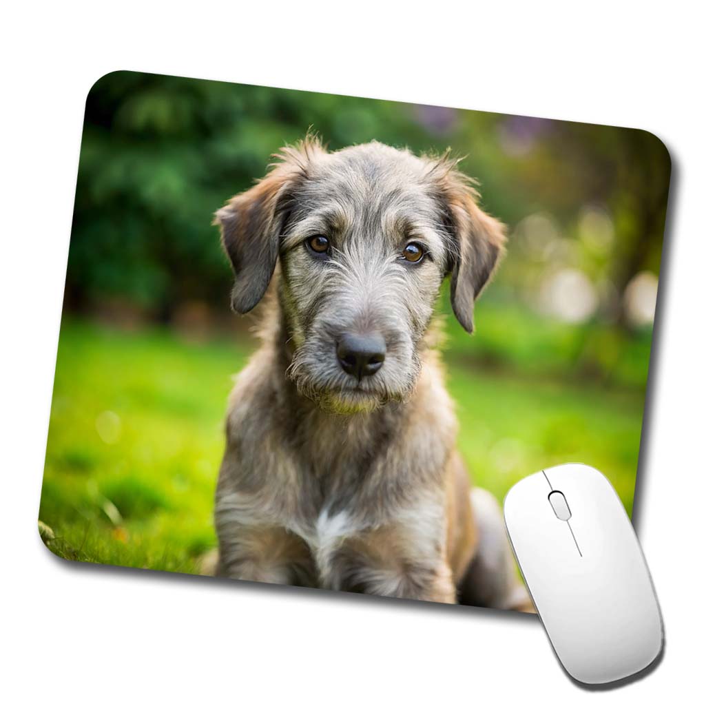 Irish Wolfhound Dog Puppy Photo Low Profile Mouse Pad Mat