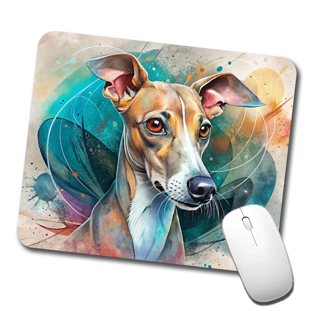 Italian Greyhound Dog Contemporary Art Low Profile Mouse Pad Mat