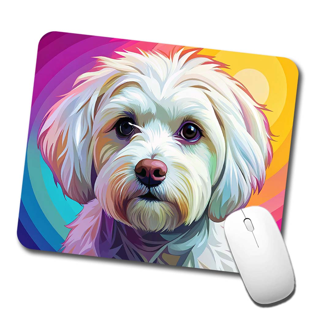 Maltese Dog Pop Art Low Profile Mouse Pad Mat