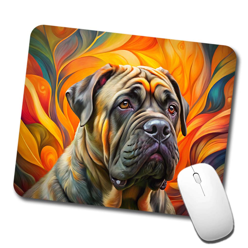 Mastiff Dog Abstract Art Low Profile Mouse Pad Mat
