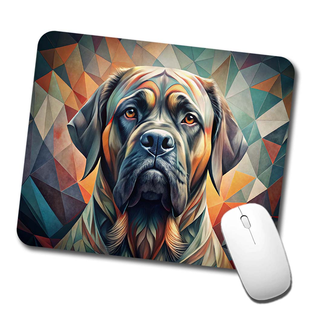 Mastiff Dog Abstract Stylized Art Low Profile Mouse Pad Mat