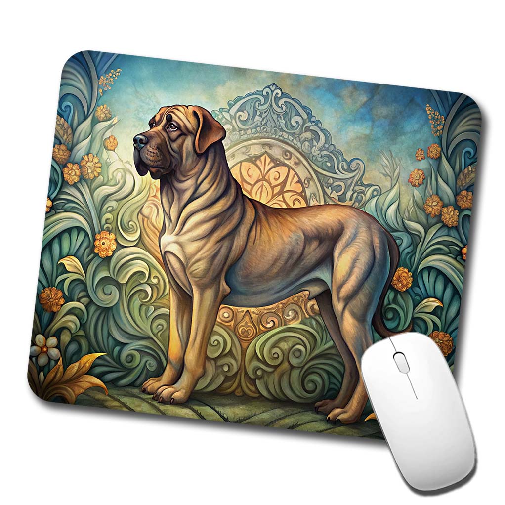 Mastiff Dog Art Nouveau Low Profile Mouse Pad Mat