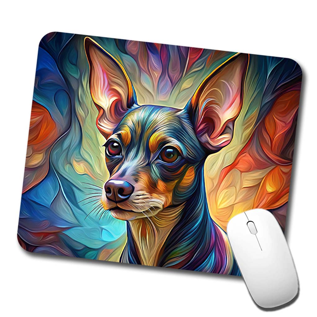 Miniature Pinscher Dog Abstract Stylized Art Low Profile Mouse Pad Mat