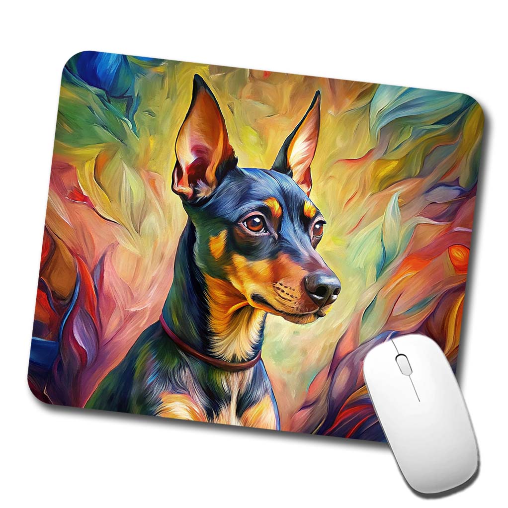 Miniature Pinscher Dog Expressionism Art Low Profile Mouse Pad Mat