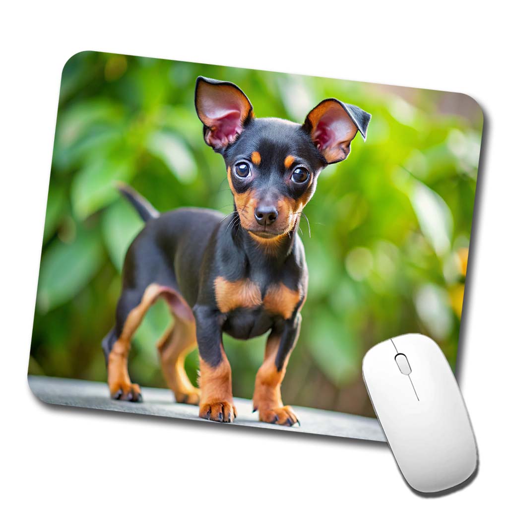 Miniature Pinscher Dog Puppy Photo Low Profile Mouse Pad Mat
