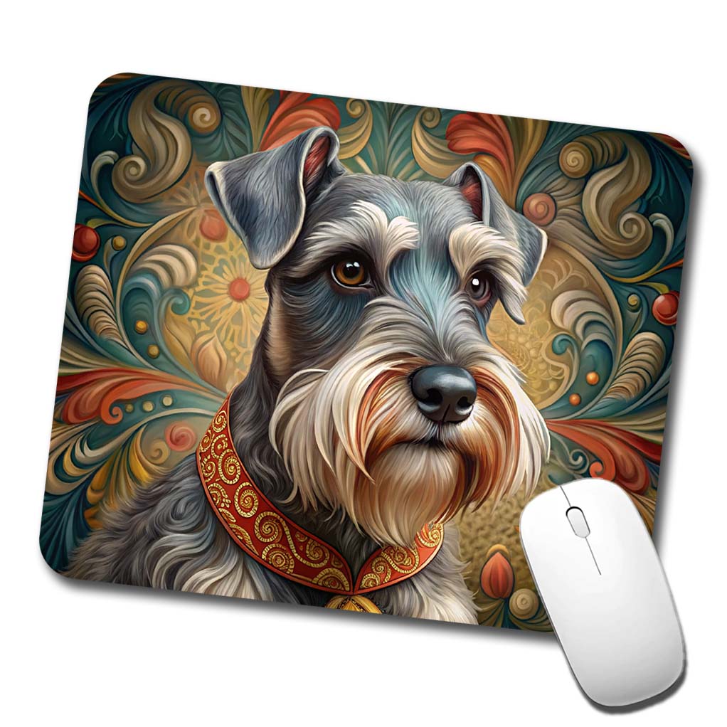 Miniature Schnauzer Dog Art Nouveau Low Profile Mouse Pad Mat