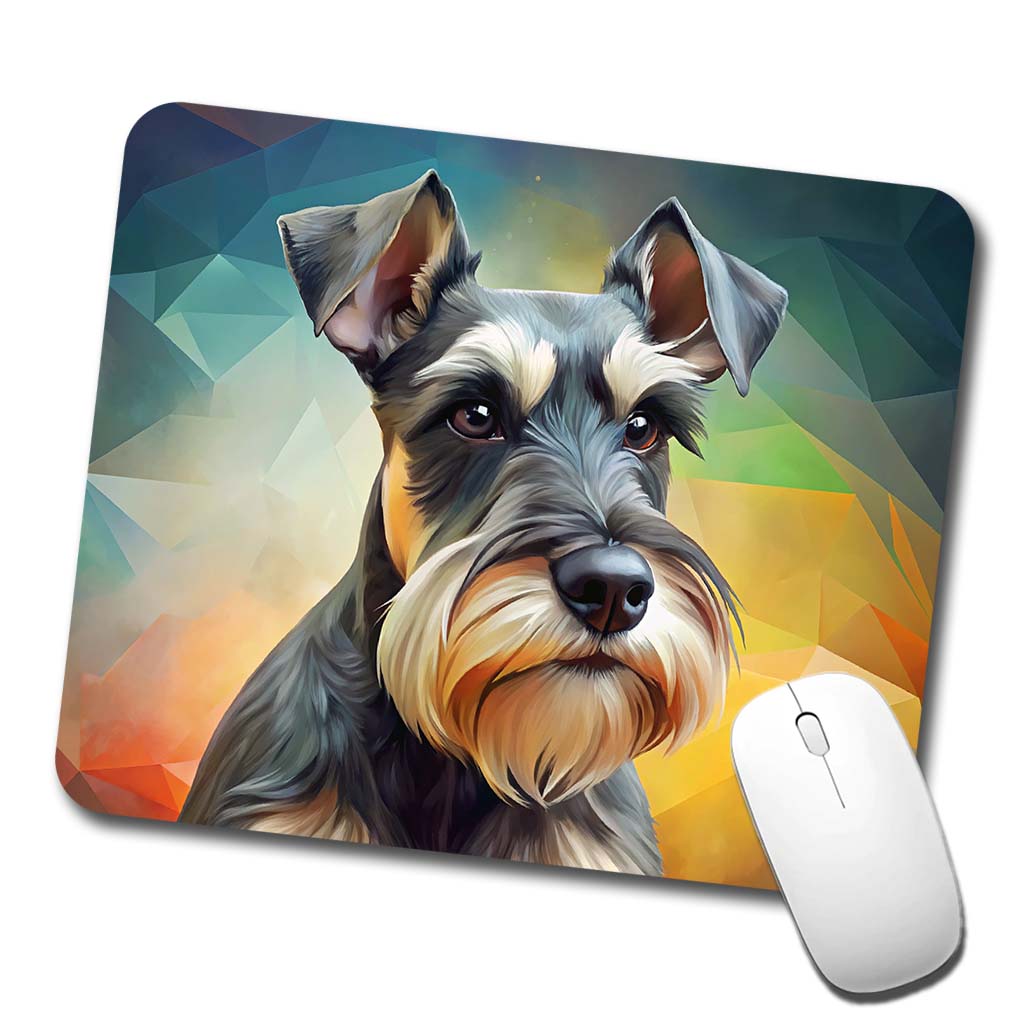 Miniature Schnauzer Dog Contemporary Art Low Profile Mouse Pad Mat