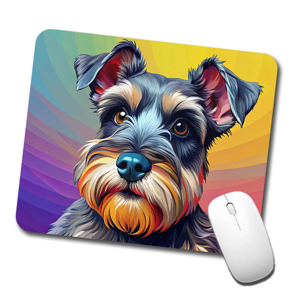 Miniature Schnauzer Dog Pop Art Low Profile Mouse Pad Mat