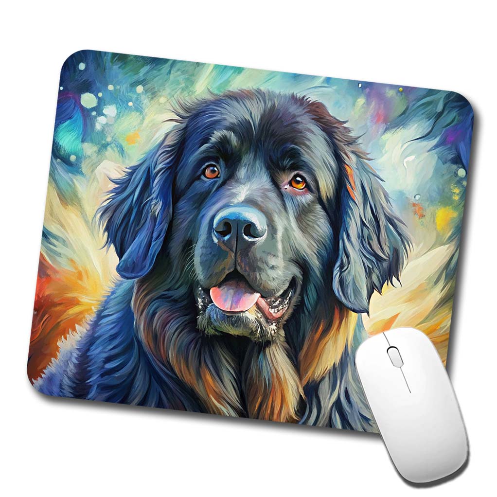 Newfoundland Dog Expressionism Art Low Profile Mouse Pad Mat